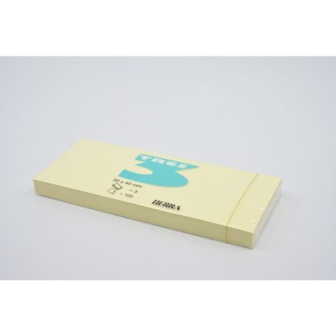 Notes samoprzylepny (karteczki) żółty żółty pastelowy 100k [mm:] 40x50 Tres (NOTZ5040)