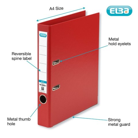 Segregator dźwigniowy 5 cm Pro+ A4 50mm czerwony Elba (100202105)