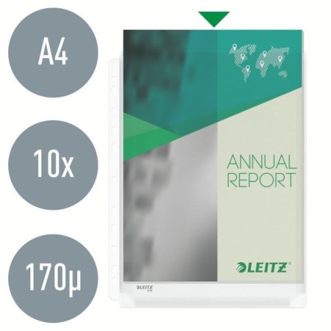 Koszulki na dokumenty poszerzana krystaliczne A4 kolor: przezroczysty typu U 170 mic. Leitz (47561003)