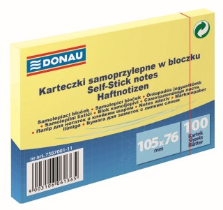 Notes samoprzylepny (karteczki) żółty jasny 100k [mm:] 105x76 Donau (7587001-11)