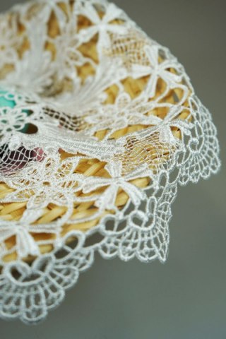 Ozdoba wielkanocna Ażurowa serweta na koszyczek (okrągła) Arpex (D3094)