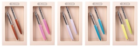 Pióro kulkowe na naboje REPORTER PASTEL 5907464220539 wkład niebieskie Cresco (12 szt)