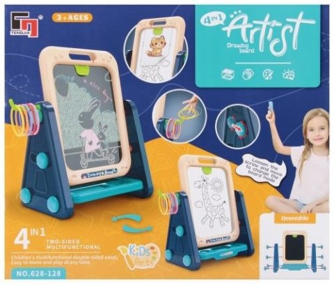 Zestaw kreatywny dla dzieci Tablica magnetyczna stojąca 4w1 z akcesoriami Mega Creative (544650)