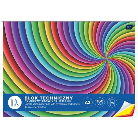 Blok techniczny A3 mix 170g 10k Interdruk (BLTA3K)