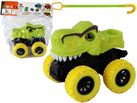 Pchacz Pojazd Terenowy Tyranozaur Rex Gumowe Koła Zielony Lean (16267)