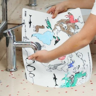 Podkład na biurko FUNNY MAT white MAPA ŚWIATA ZWIERZETA sfu1106 biały polipropylen PP [mm:] 335x480 Strigo (8681379311069)