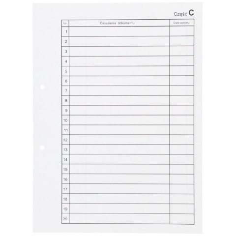 Przekładka alfabetyczna A4 biała 50k C Warta (1824-339-013)