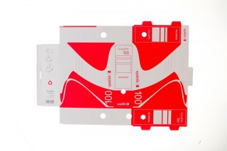 Pudło archiwizacyjne A4 czerwony tektura bezkwasowa [mm:] 330x291x 100 VauPe (435/01)