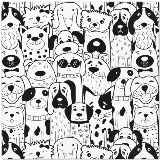 Serwetki TaT Dogs Symphony mix bibuła [mm:] 330x330 Paw (TL127000)