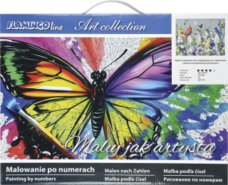 Zestaw kreatywny Malowanie po numerach 30x40cm Ptaszki Flamingo Line (FSY180)