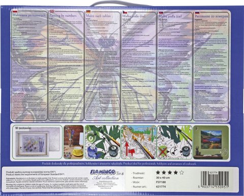 Zestaw kreatywny Malowanie po numerach 30x40cm Ptaszki Flamingo Line (FSY180)