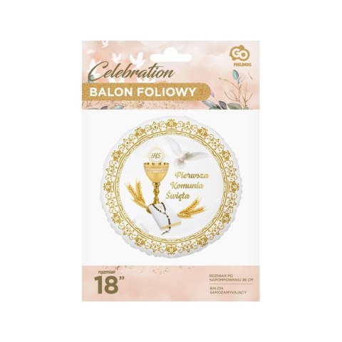 Balon foliowy Pierwsza Komunia Święta 18cal Godan (FG-OPKS)