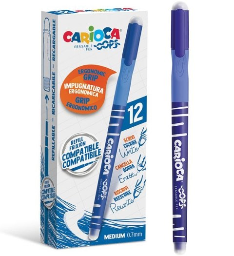 Długopis wymazywalny Oops wkład niebieski 0,7mm Carioca (160-2515)