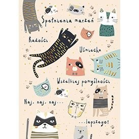 Kartka składana Karnet B6 beżowe koty B6 Henry (5905701483228)