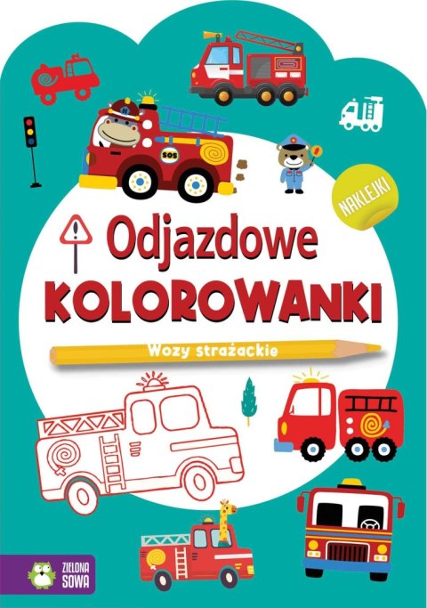 Książeczka edukacyjna Odjazdowe kolorowanki. Wozy strażackie Zielona Sowa