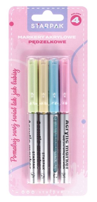 Marker permanentny akrylowy z pedzelkiem wkład mix pędzelek końcówka Starpak (548337)