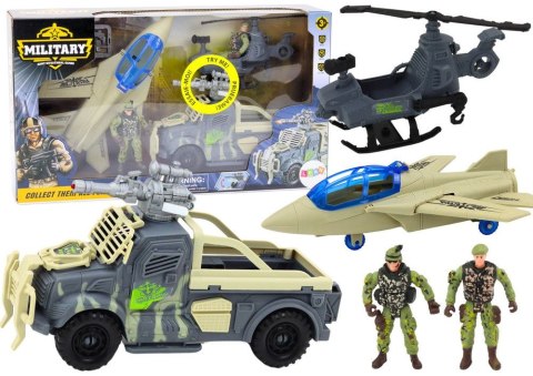 Zestaw wojskowy Militarny Wojskowy Wóz Bojowy Myśliwiec Żołnierze Akcesoria Dźwięki Lean (18949)