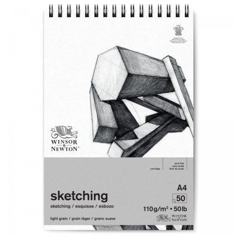 Blok artystyczny Szkicownik ze spiralą Sketching A4 110g 50k [mm:] 210x297 Winsor (6672002)