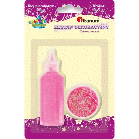 Brokat Craft-Fun Series kolor: różowy 1 kolor. Titanum (zestaw)