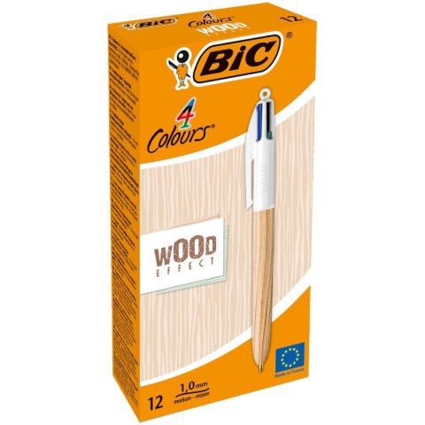 Długopis 4 Colour St 4C Wood Natural wkład mix 1,0mm Bic (508964)