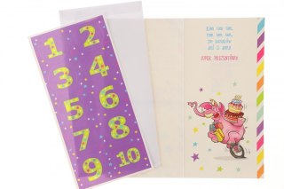 Kartka składana KIDS dziecięcy z cyferkami DL Ev-corp (STKK-02)