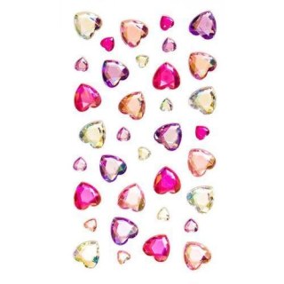 Kryształki perełki samoprzylepne serca różowe 35 szt różowy Argo (251113)