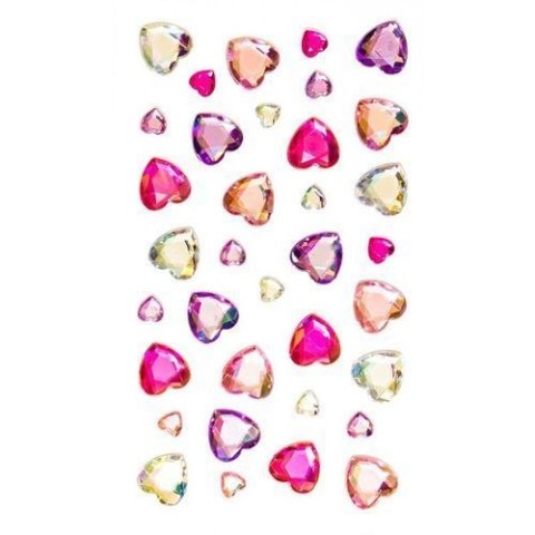 Kryształki perełki samoprzylepne serca różowe 35 szt różowy Argo (251113)