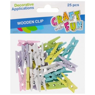 Ozdoba drewniana Spinacze kolorowe Craft With Fun (555402)