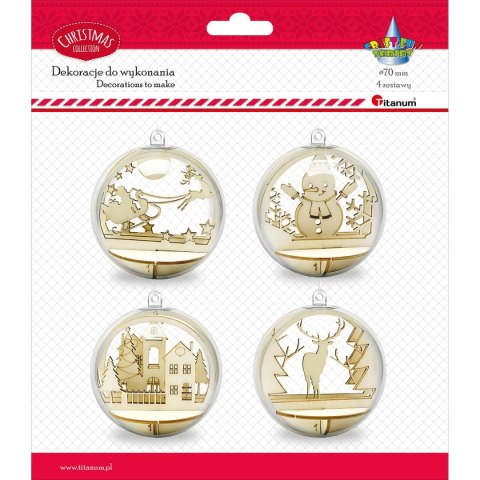 Ozdoba świąteczna Craft-Fun Series do złożenia Bombki akrylowe z widoczkami Titanum (DIY-XM(104))