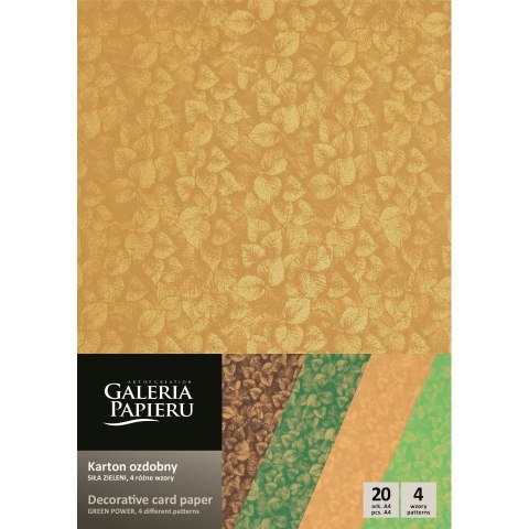 Papier ozdobny (wizytówkowy) Siła Zieleni A4 mix 200g Galeria Papieru (208920)