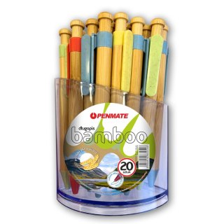 Długopis BAMBOO 20 szt w displ 5906910832548 wkład niebieski 0,7mm Penmate (TT8902)