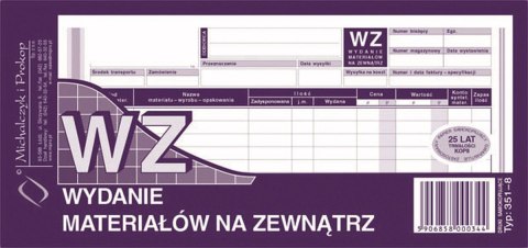Druk samokopiujący Wydanie materiału na zewnątrz 1/3 A4 80k. Michalczyk i Prokop (351-8)