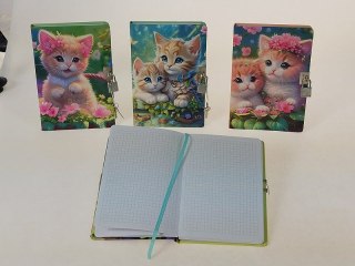 Notes (notatnik) kotki z kłódką A5 krata Adar (588752)
