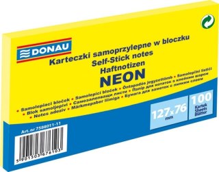 Notes samoprzylepny (karteczki) Neon żółty 100k [mm:] 127x76 Donau (7588011-11)