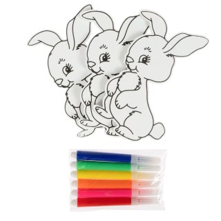 Ozdoba wielkanocna Zajączki do kolorowania Arpex (WN3254)