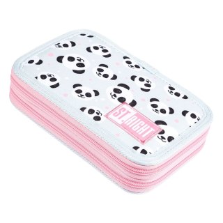 Piórnik Podwójny GREY PANDA z wyposażeniem 5903235655326 St.Right (PC-04)