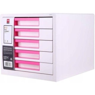 Pojemnik z szufladami różowy 5 szuflad [mm:] 277x344x259 Deli (EZ01043)