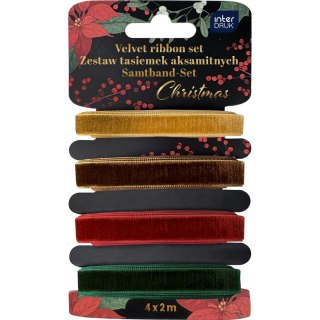 Tasiemka CHRISTMAS AKSAMITNA mix Interdruk (4X2M)