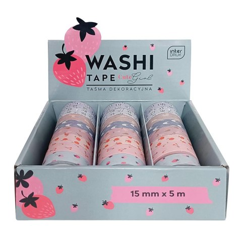 Taśma ozdobna taśma samoprzylepna CUTE GIRL 15x5 [mm x m] mix Interdruk (5902277303837)