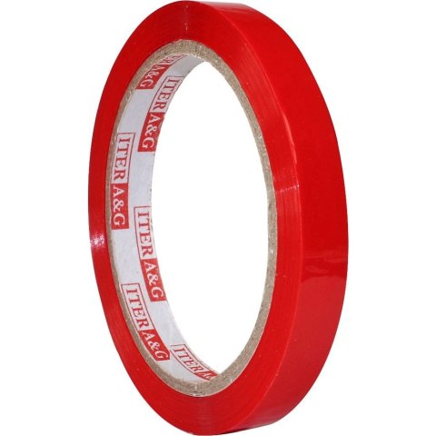 Taśma pakowa 12x66 [mm x m] czerwona Iter A&G
