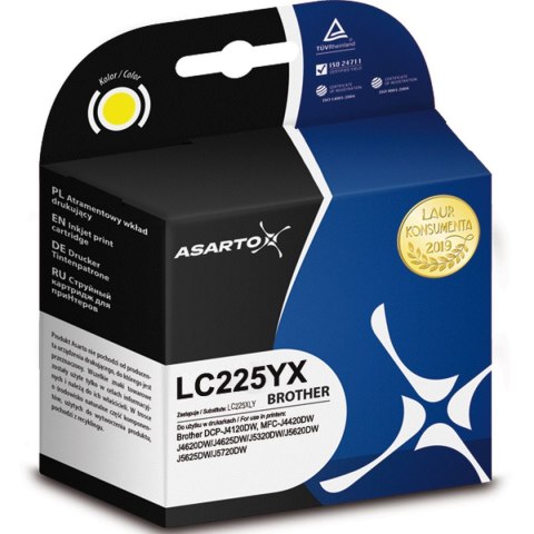 Tusz (cartridge) alternatywny BROTHER LC225XLY yellow Asarto (AS-B225YXN)