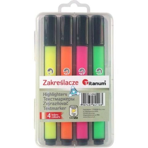 Zakreślacz trójkątny wkład mix 1,0-4,0mm Titanum (T-701A)