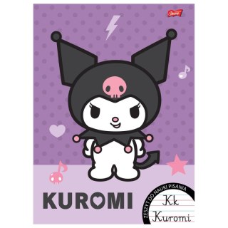 Zeszyt Kuromi do nauki pisania A4 32k. 70g podwójna linia kolor Unipap