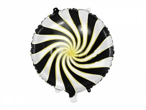 Balon foliowy Cukierek, 35cm, czarny 14cal Partydeco (FB20M-010)