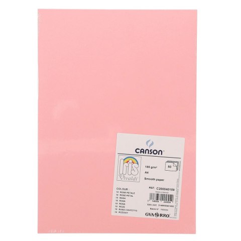 Brystol A4 różowy 185g 50k Canson (200040159)
