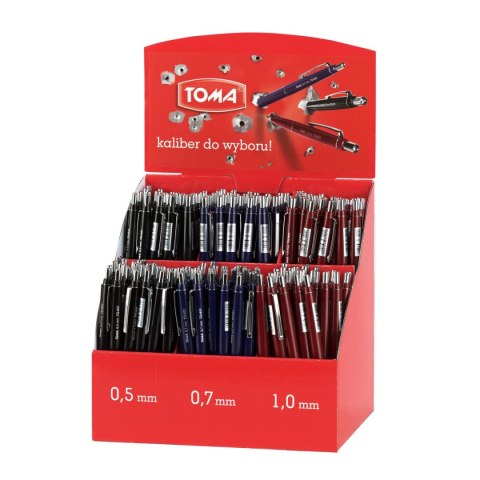 Długopis olejowy 031 wkład niebieski 0,5/0,7/1,0mm Toma (TO-031)