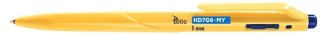 Długopis olejowy 1MM OBUDOWA ŻÓŁTA wkład niebieski 1,0mm Tetis (KD708-NY)
