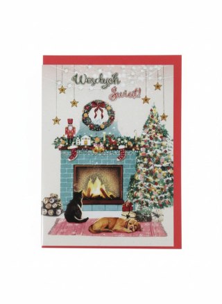 Kartka składana Karnet B6 BN Świateczny kominek B6 Henry (5908451981464)