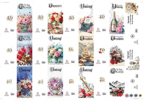 Kartka składana urodziny z paskiem premium DL Agamis (dl)