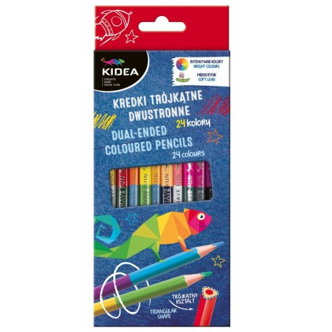 Kredki ołówkowe Dwustronne 24 kol. Kidea (KTD24KKA)